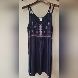 Ariat Navy Blue Embroidered Sleeveless Summer Dress